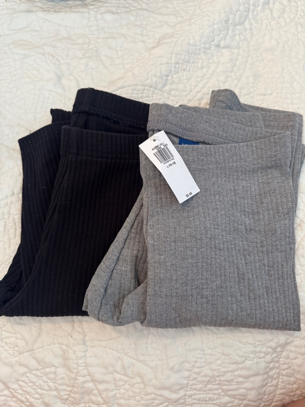 Old Navy Kids Ribbed Leggings - Black and Gray